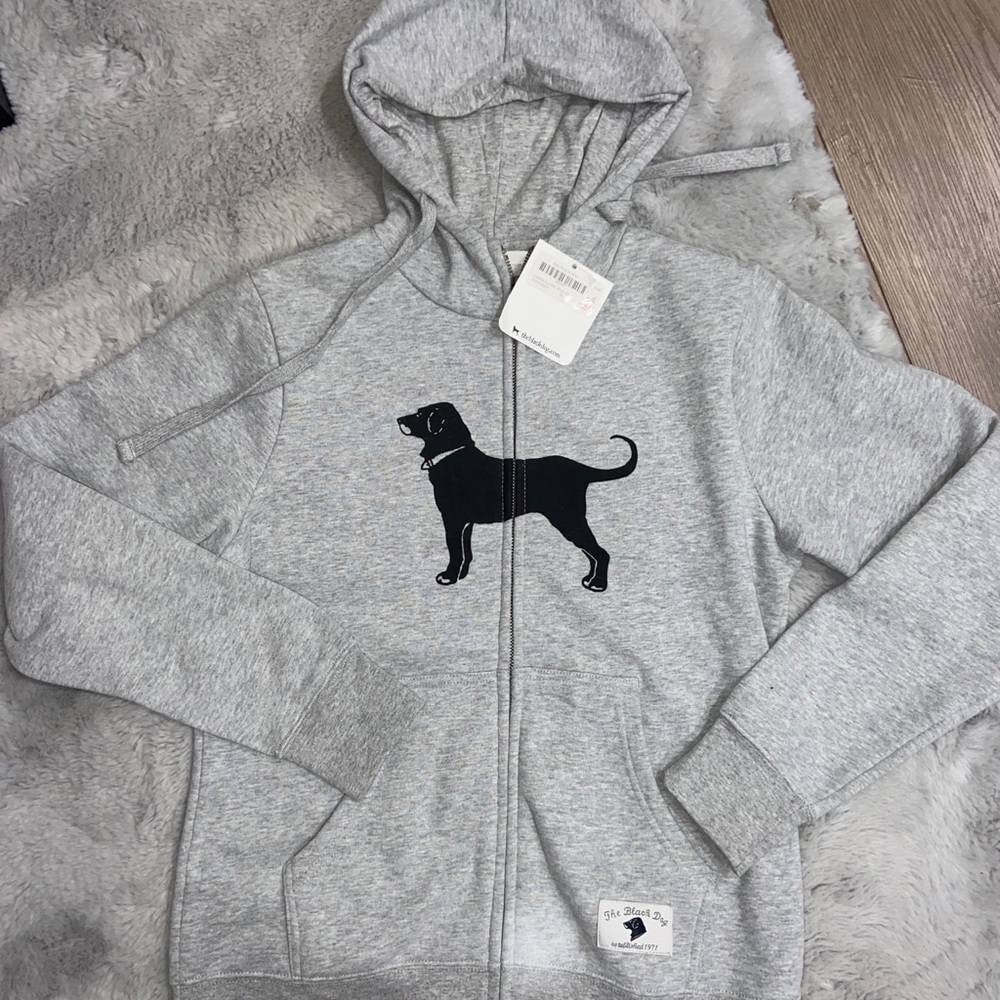 NWT Black Dog Zip Up Sweatshirt